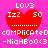 Four identical red heart-shaped icons with white text on a pink background, each displaying 'LOv3', 'IzZ', and '50' above the heart.