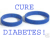 Static pixelated icon featuring blue infinity symbols with text reading "CURE" above and "DIABETES!" below on a white background.