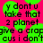 Pixelated text on a bright pink background with green circular overlays, displaying repeated phrases in black blocky font.