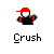 Pixelated character with red cap and black outfit appears in , some showing green top hat animation over the head