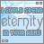 A 4-frame animated contact sheet of a pixel art buddy icon with blue and gray text reading "I COULD SPEND eternity IN YOUR ARMS" over a light blue striped background.