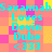Pixelated cyan text on a pink and yellow checkered background repeats 'Savannah Loves Devin Dube <333' in two identical vertical