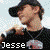 Four pixelated portrait images of a person labeled 'Jesse' in white text, arranged in a with varying backgrounds and clothing