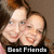 Two pixelated faces in close proximity with a black banner displaying 'Best Friends' text at the bottom.