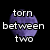 A static image with four purple circular shapes on a black background, each containing white pixelated text forming a question about choosing between two people.