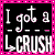A 4x4 contact sheet of a static animated icon showing repeated text and heart symbols on a black background with pink borders, where the lower-left corner frames transition from text to hearts.
