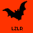 Three black bat silhouettes on orange background with "LZLR" text below each; one bat in flight, one with wings spread, one in a crouched pose.