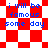 Blue text reading 'i will be famous some day' on red and white checkered background with diamond-shaped pattern.