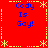 Red background with blue text "Cody Is Gay!" repeated four times in a , bordered by yellow pixelated stars and dashed lines