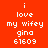 Red background with white pixelated text reading 'i love my wifey gina 61609' in three , with blue rectangular overlays changing position across observations
