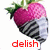 A pixelated strawberry with green leaves, pink top half, and black-and-white striped bottom half appears in multiple positions against a white background.