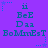 A static image with a purple background displaying repeated text elements in teal, including 'ii', 'BeE', 'Daa', and 'BoMnEsT', with small blue star icons at corners and dotted lines connecting them.