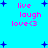 Pixelated cyan background with scattered blue plus signs and repeated pink text reading 'live laugh love<3' in four distinct clusters.