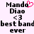 Pixelated text displays 'Mando Diao' with a pink heart over 'Mando', '<3', 'best band ever', and 'best band ever' on a light background.