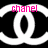 Black background with white interlocking CC logo; pink text 'chanel' at top left, 'is' at top right, 'love' at bottom left, and '<3' at bottom center.
