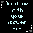 Pixelated text reads "im done. with your issues -x-" surrounded by alternating star and dot patterns on a black background.