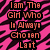 Pixelated text reads "I am The Girl Who Is Always Chosen Last" over a pink and black striped background.