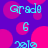 Pixelated text and pink circles on a purple background with cyan text reading 'Grade', '6', and '2010' in a repeating pattern.