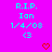 Cyan text on bright pink background with red heart symbols, displaying 'R.I.P. Ian 1/4/03 <3' and variations of the date