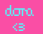 Pixelated image split into two sections: left side shows pink background with blue text 'dora' and circular symbol, right side displays cartoon character Dora the Explorer's face.