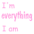 A static image displays pink text on a white background, arranged in three with repeated phrases