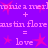 Purple background with pink text and star shapes, displaying repeated phrases 'a merthonic a merl' and 'austin flore' alongside the word 'love'.