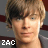 A 4-frame contact sheet of a pixelated animated icon featuring Zac Efron with varying facial expressions and text positioning across frames, set against a gray background.