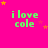 Bright pink background with green text 'i love cole' repeated in a , surrounded by yellow and orange stars in various positions