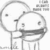 Two pixelated cartoon figures with simple oval heads, stick-figure bodies, and wide grins; one figure has a small dot for an eye while the other has two dots.