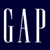 Static pixelated icon displaying the word 'GAP' in white serif letters on a dark blue background with visible anti-aliasing and slight blurring.