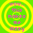 Green background with yellow concentric circles and pink text reading "WOW... this makes me dizzy" in four identical quadrants.
