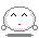 Pixelated white circular character with pink mouth, black eyes in various expressions