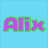 Six distinct pixelated 'Alix' text designs arranged in a , each with unique color schemes and outlines on solid backgrounds