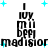 Pixelated black text and cyan plus signs arranged in a pattern on a white background, with visible animation changes between frames