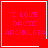 Four red square with white borders display pink text reading "I LOVE DAVID ARCHULETA" and two distinct symbols in bottom-right corners