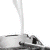 A red circular icon with two white curved shapes inside, positioned next to a grayscale mechanical object on a plain background.