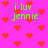 A bright pink background filled with red pixelated hearts and green text reading "i luv jennie" in multiple scattered positions.