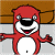 A pixelated cartoon otter mascot in a red outfit with arms outstretched on the left, next to green text reading "Original Icons .com" on a dark green background.