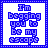 A 5x5 contact sheet of animated frames showing a pixelated blue text icon with the phrase "I'm begging you to be my escape" on white backgrounds, some frames displaying dashed or solid borders and varying text opacity.
