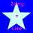 Four identical white stars on a blue background with pink text reading Zoey above and Life below each star.