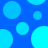 Blue background with scattered light blue circles of varying sizes, some partially cropped at edges.