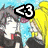 Pixelated anime-style buddy icon showing two characters in various poses with text overlays, including '<3' and 'Un', against colored backgrounds.