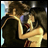 A split-frame contact sheet showing a pixelated anime-style couple kissing on the left and text reading "Anime IM" with "com" below it on the right, all in low-resolution 48x48 pixels.
