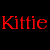 Red pixelated text on black background reads 'Kittie IT'S ALL ABOUT THE MUSIC' in two lines.