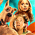 A 50x50 pixel animated contact sheet showing two frames of a Scooby-Doo cartoon scene with characters and green text on the right.