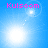 Four blue display pink 'Kulsoom' text with animated white light effects and lens flares moving across the