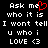 Pixelated text on black background with red heart symbol replacing 'me' in repeated phrase, showing static display.