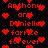 Red pixelated text and heart symbols on a black background, with repeated phrases 'Anthony and Danielle forever' in various arrangements.