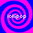 Four identical spiral patterns in blue and pink with the word 'lollipop' overlaid on each, arranged in a