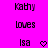 Pixelated text and heart symbols on a bright pink background with two identical side-by-side layouts.